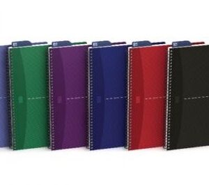 Caiet cu spirala, OXFORD Office Essentials, A5, 90 file-90g/mp, Scribzee, coperta carton - dictando