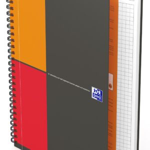 Caiet cu spirala, OXFORD Int. Notebook, B5, 80 file-80g/mp, Scribzee, coperta carton rigid - mate