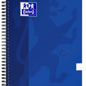 Caiet cu spirala, OXFORD School Touch, A4, 70 file-90g/mp, 4 perf, coperta carton albastru-dictando