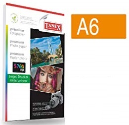 Hartie foto lucioasa, pentru inkjet, A6 - 100 x 150mm - 240gsm, 50 coli/top, TANEX