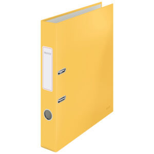 Biblioraft Leitz 180 Cosy, carton laminat, partial reciclat, FSC, A4, 52 mm, galben chihlimbar