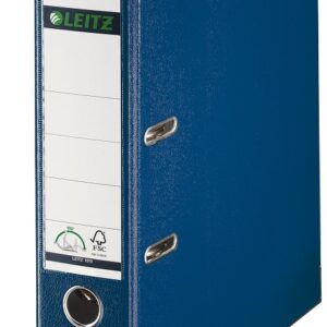 Biblioraft LEITZ 180, PP, partial reciclat, FSC, A4, 80 mm, albastru