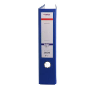 Biblioraft A4, plastifiat PP/paper, margine metalica, 75 mm, Optima Budget - albastru