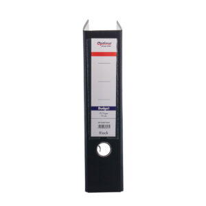 Biblioraft A4, plastifiat PP/paper, margine metalica, 75 mm, Optima Budget - negru