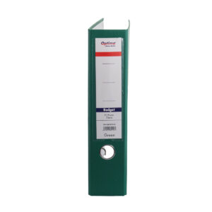 Biblioraft A4, plastifiat PP/paper, margine metalica, 75 mm, Optima Budget - verde