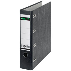 Biblioraft Leitz, cu 2 mecanisme, carton CO2 neutru, partial reciclat, FSC, 80 mm, marmorat