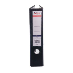 Biblioraft A4, plastifiat PP/paper, margine metalica, 75 mm, Optima Classic - negru