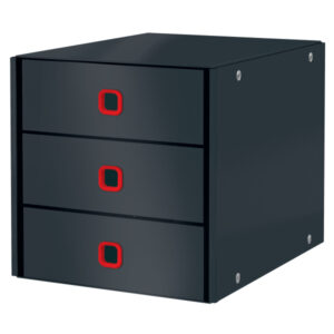 Cabinet cu sertare LEITZ Cosy Click & Store, 3 sertare, carton laminat, A4, gri antracit