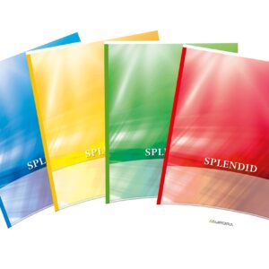 Caiet A4, 60 file - 80g/mp, liniat stanga, coperta carton color laminat, AURORA Splendid - matematic