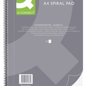 Caiet cu spirala, A4, 80 file - 70g/mp, 4 perf., coperti carton, Q-Connect - matematica