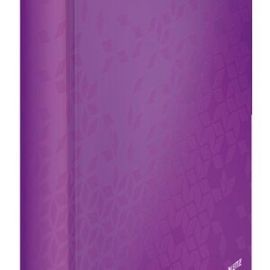 Caiet mecanic LEITZ WOW, carton laminat, partial reciclat, FSC, A4, mecanism 2DR, inel 25 mm, mov