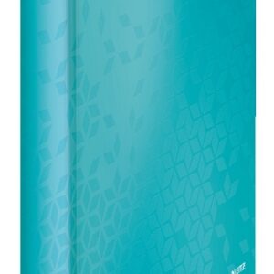 Caiet mecanic LEITZ WOW, carton laminat, partial reciclat, FSC, A4, mecanism 4DR, inel 25 mm, turcoa