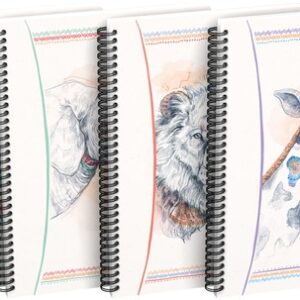 Caiet cu spirala, OXFORD Boho Spirit, A5, 60 file-90g/mp, Scribzee, coperta carton assorted design-d