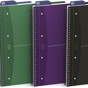 Caiet cu spirala, OXFORD Office Essentials, A4+, 90 file - 90g/mp, Scribzee, 4 perf. - mate