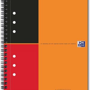 Caiet cu spirala, OXFORD Int. Notebook, A5+, 80 file-80g/mp, Scribzee, coperta carton rigid-dictando