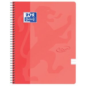 Caiet cu spirala, OXFORD School Touch, A4, 70 file-90g/mp, 4 perf, coperta carton orange - dictando