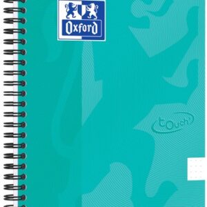 Caiet cu spirala, OXFORD Touch, B5, 70 file - 90g/mp, Scribzee, coperta carton verde menta- punctat