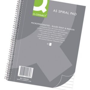 Caiet cu spirala, A5, 80 file - 70g/mp, 4 perf., coperti carton, Q-Connect - dictando