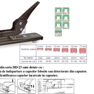 Capsator cu brat lung, 150 coli, KANGARO HD23-L17 - negru