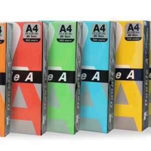 Hartie color pentru copiator A4, 75g/mp, 100coli/top, Double A - 5 culori neon asortate