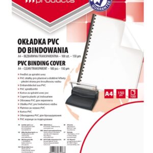 Coperta plastic PVC, 150 microni, A4, 100/top, Office Products - transparent cristal