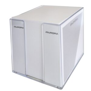 Cub hartie alba 9x9x9cm, cu suport plastic, AURORA