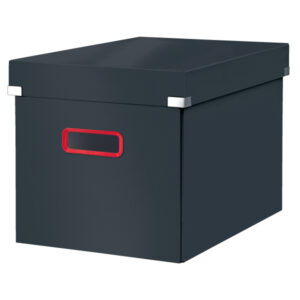 Cutie depozitare LEITZ Cosy Click & Store, carton laminat, pliabila, cu capac si maner, 32x31x36 cm,