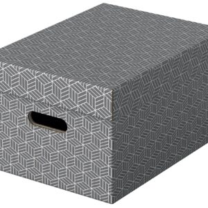 Cutie depozitare Esselte Recycled, carton, 100% reciclat, FSC, 36x26x20 cm, cu capac, 3 buc/set, gri