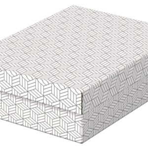 Cutie depozitare Esselte Recycled, carton, 100% reciclat, FSC, 36x26x10 cm, cu capac, 3 buc/set, alb