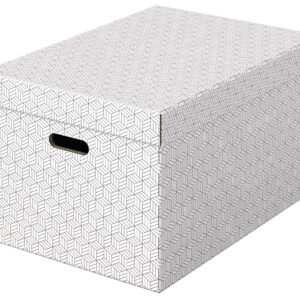 Cutie depozitare Esselte Recycled, carton, 100% reciclat, FSC, 51x35x30 cm, cu capac, 3 buc/set, alb