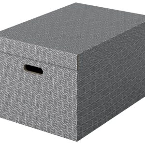 Cutie depozitare Esselte Recycled, carton, 100% reciclat, FSC, 51x35x30 cm, cu capac, 3 buc/set, gri