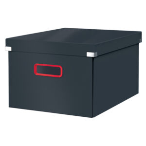 Cutie depozitare LEITZ Cosy Click & Store, carton laminat, pliabila, cu capac si maner, 28x20x37 cm,