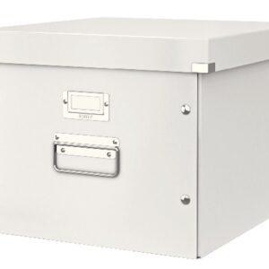 Cutie depozitare LEITZ WOW Click & Store, pentru 15 dosare suspendabile, carton laminat, alb