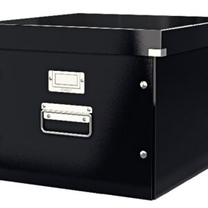Cutie depozitare LEITZ WOW Click & Store, pentru 15 dosare suspendabile, carton laminat, negru