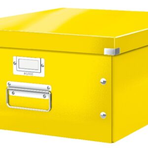 Cutie depozitare LEITZ WOW Click & Store, carton laminat, mare, galben