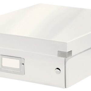 Cutie depozitare LEITZ WOW Click & Store Organizer, carton laminat, medie, alb