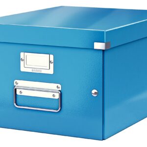 Cutie depozitare LEITZ WOW Click & Store, carton laminat, medie, albastru