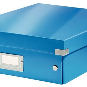 Cutie depozitare LEITZ WOW Click & Store Organizer, carton laminat, medie, albastru