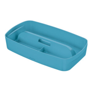 Cutie depozitare LEITZ Cosy MyBox Organiser, PS, cu maner, 30x18x5 cm, albastru celest
