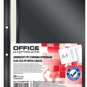 Dosar plastic PP cu sina, cu gauri, grosime 100/170 microni, 50 buc/set, Office products - negru