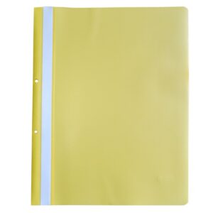 Dosar plastic PP cu sina, cu gauri, grosime 120/180 microni, 10 buc/set, Optima - galben