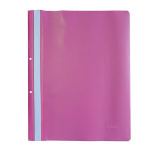 Dosar plastic PP cu sina, cu gauri, grosime 120/180 microni, 10 buc/set, Optima - roz