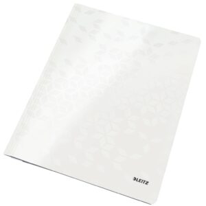Dosar cu sina Leitz WOW, carton laminat, FSC, A4, 250 coli, alb