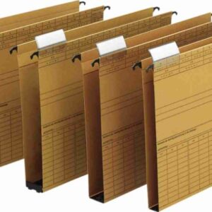 Dosar suspendabil cu burduf 60mm , carton 320g/mp, bagheta metalica, ELBA Vertic - kraft
