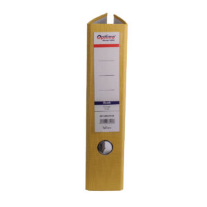 Biblioraft A4, plastifiat PP/paper, margine metalica, 75 mm, Optima Classic - galben