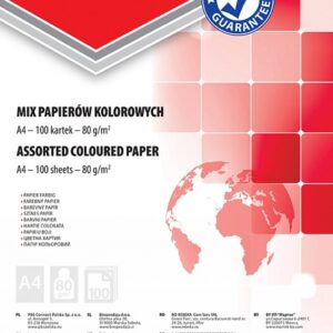 Hartie color, 80g/mp, 100 (5 x 20) coli/top, Office Products - culori pastel asortate