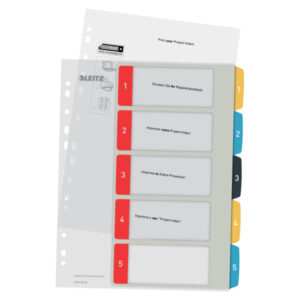 Index LEITZ Cosy, imprimabil, PP, A4, 1-5, multicolor
