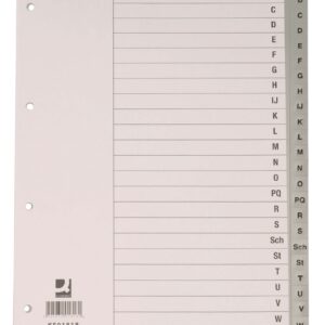 Index plastic gri, alfabetic A-Z, A4, 120 microni, Q-Connect