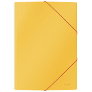 Mapa cu elastic Leitz Cosy, carton laminat, FSC, A4, 150 coli, galben chihlimbar