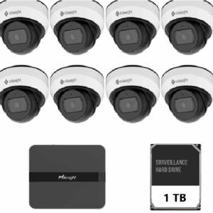 KIT8  MILESIGHT DOME 2MP NVR 8 CANALE